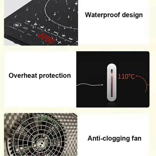 Havendro 2200W Electric Induction Hob Portable Digital Touch Single Cooker Hot Plate Tool