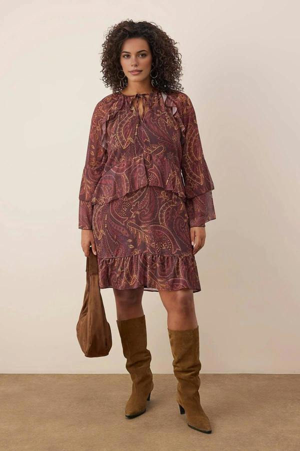 WOVCOR Chiffon Woven Plus Size Dress