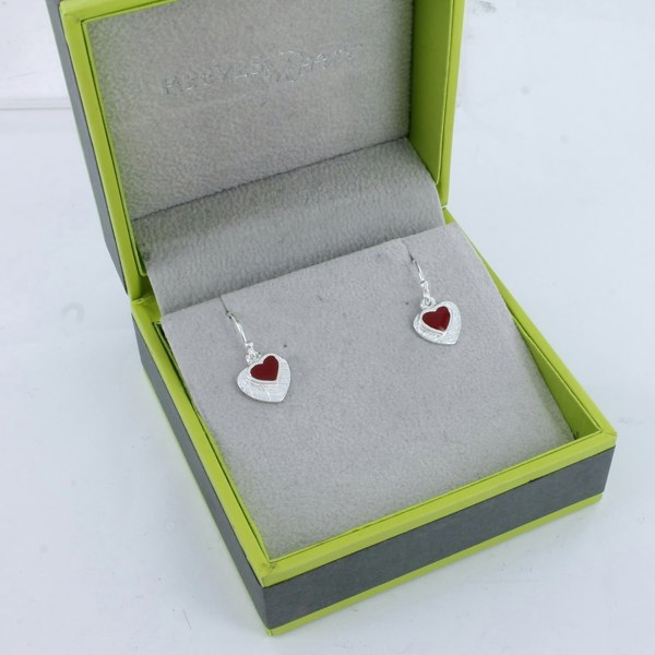 Red Love Heart Earrings - Reeves & Reeves