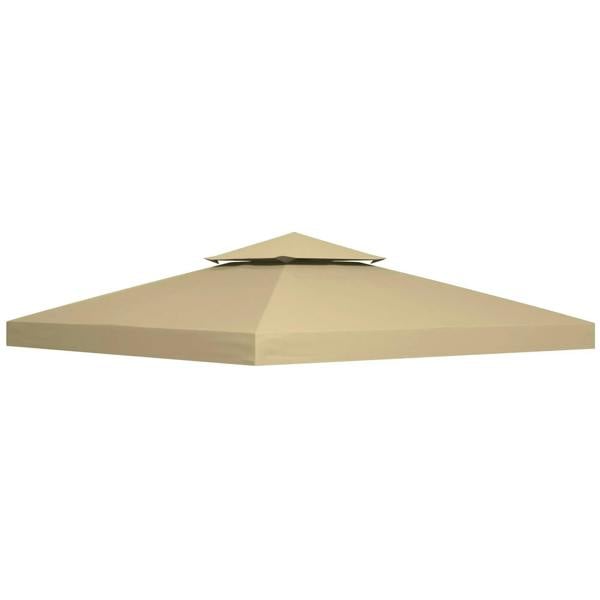 Beige double-tier gazebo top cover canopy replacement roof