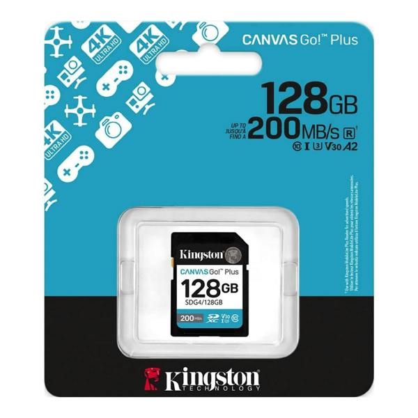 Kingston Canvas Go! Plus SDXC Card 200R C10 UHS-I U3 V30 128GB