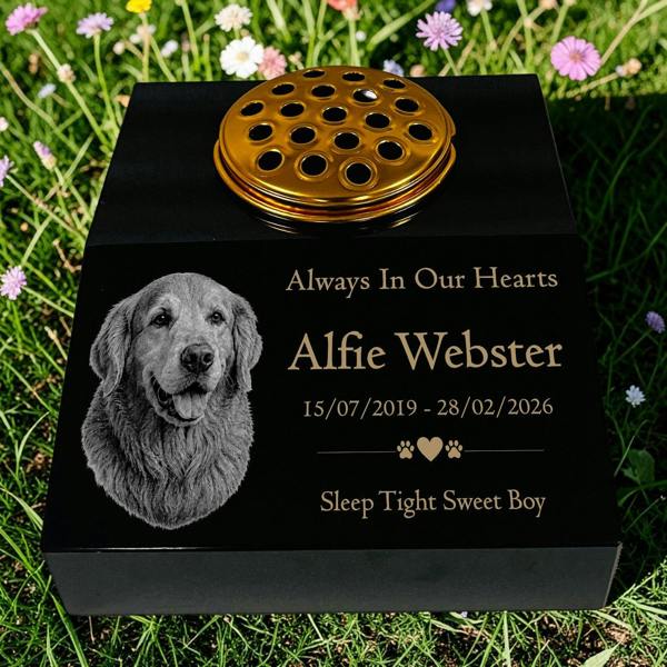 Memorials Direct Dog Memorial Granite Photo Desk