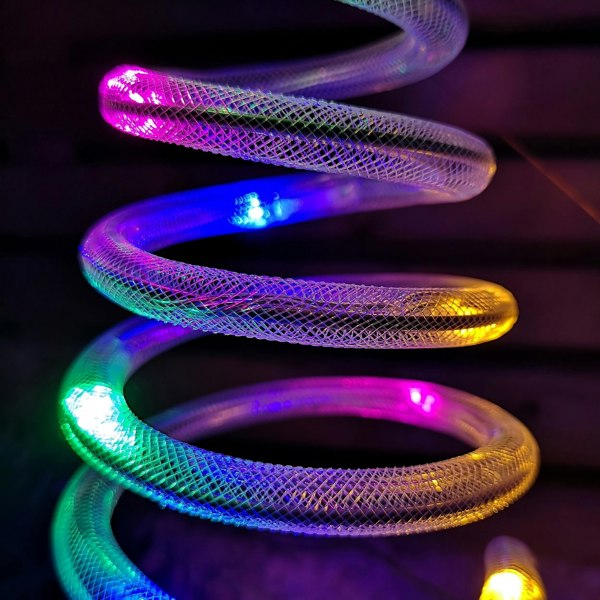 Samuel Alexander Set of 4 Battery Operated LED Multi Coloured Spiral Tree Path Lights Christmas Decoration with Timer