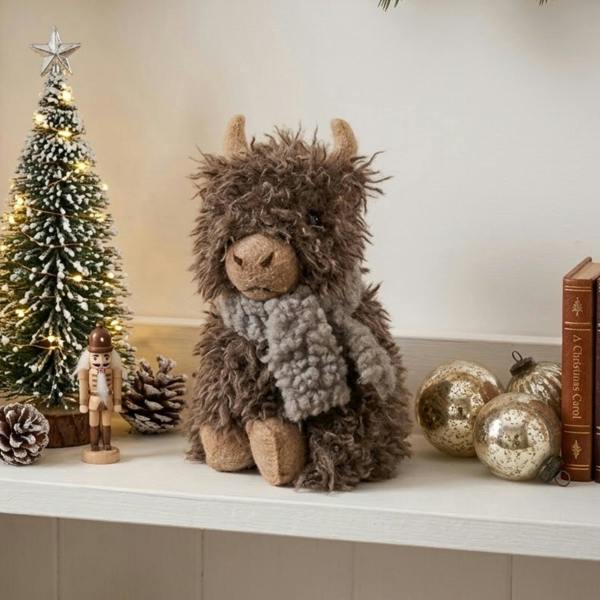Garden Greatness Sitting Soft Textured Festive Highland Cow