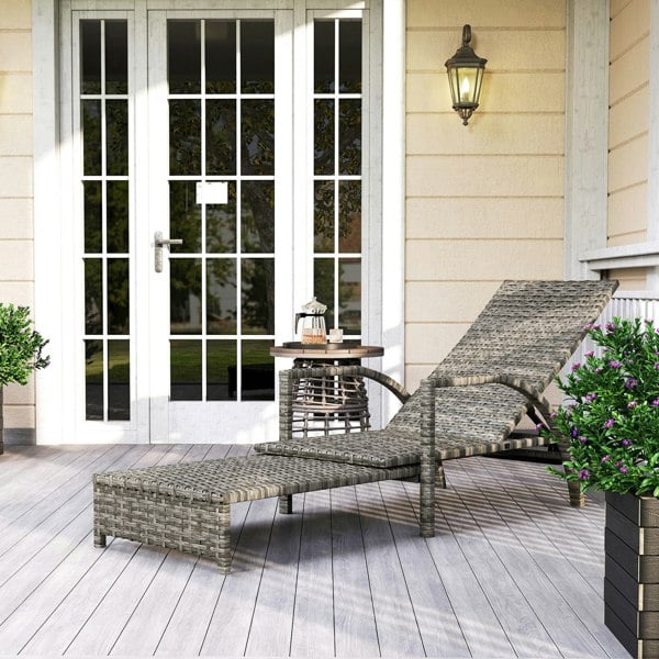 Single Rattan Lounger (Simple)