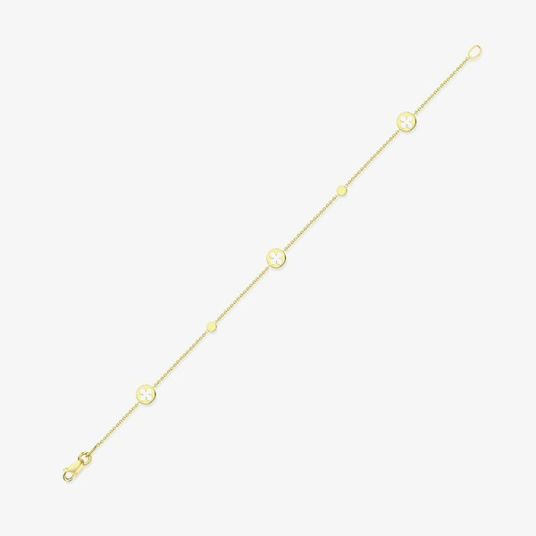 T. H. Baker 9ct Yellow Gold Multi Circle Flower Bracelet 111125147615