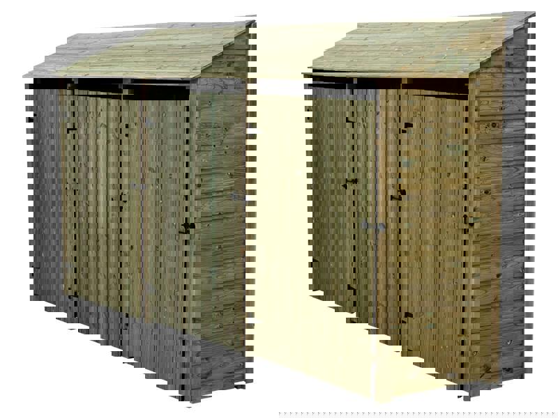 Arbor Garden Solutions Wooden Premium Tongue/Groove Log Store with Doors W-335cm, H-126cm or 180cm, D-88cm