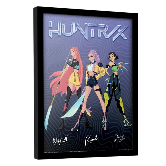 K-Pop Demon Hunters Huntrix Signature Framed Poster - Multicoloured