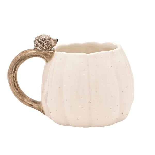Country Living Set of 2 Pumpkin Mug with Hedgehog On The Handle