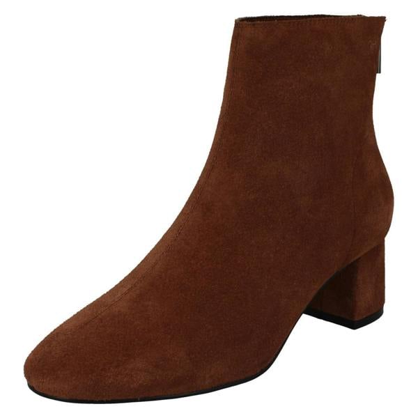 Spot On Ladies Leather Collection Suede Leather Ankle Boots F51134
