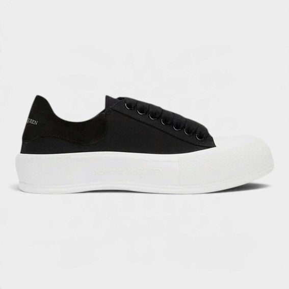 Alexander McQueen Deck Plimsoll Low Black White