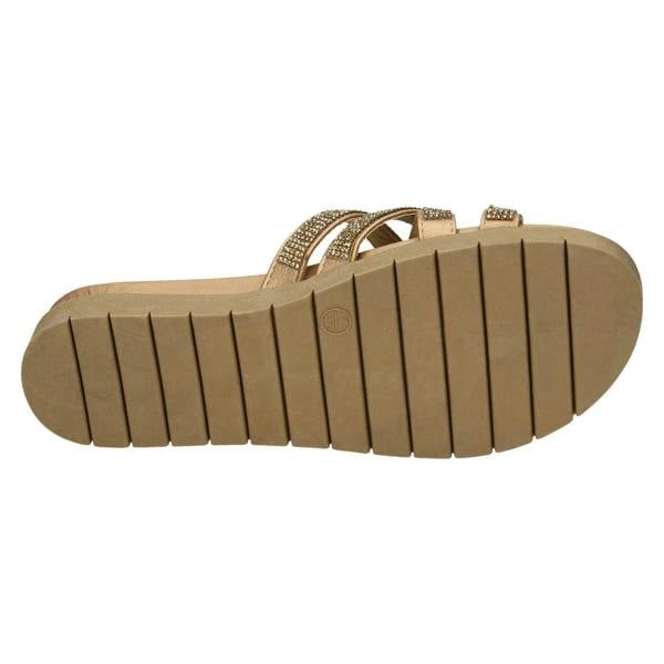 Savannah Ladies Savannah Flat Sole Cross Strap Mules