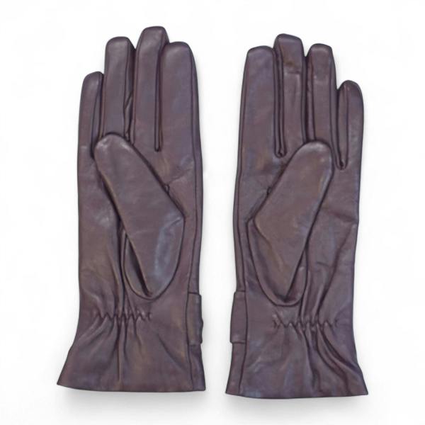 Infinity Leather Womens Italian Leather Winter Bow Design Soft Wool Lining Gloves - L-GLV-401