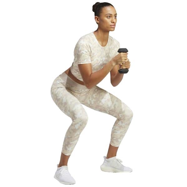 Adidas Womens/Ladies Camo All-Over Print Tight T-Shirt - Taupe - 