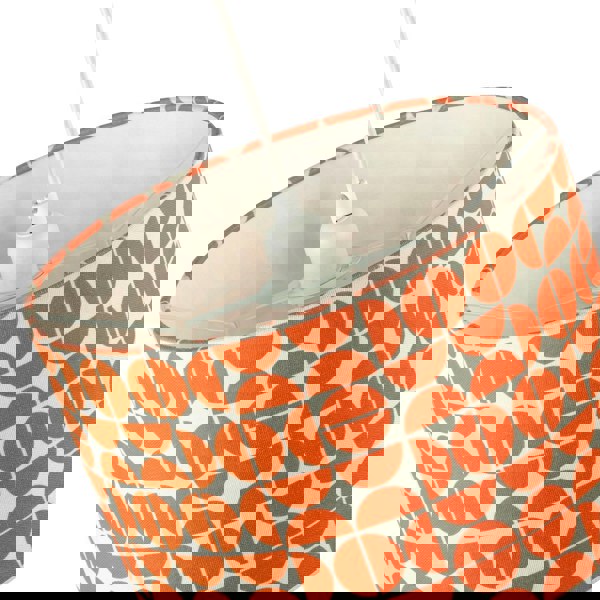 Modern Orange Geometric Linen Fabric Lamp Shade with Cotton Lining Image 3