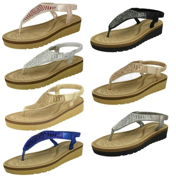 Savannah Ladies Savannah Mid Wedge Toepost Sandals