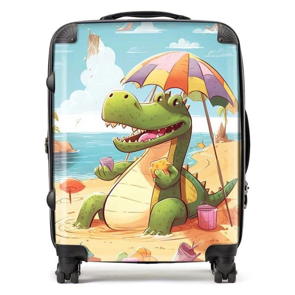 Warren Reed A Crocodile On A Beach Holiday Suitcase