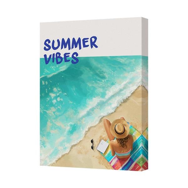 Benjamin Tate Design Summer Vibes Beach Canvas Wall Art Print Ocean Waves Scene
