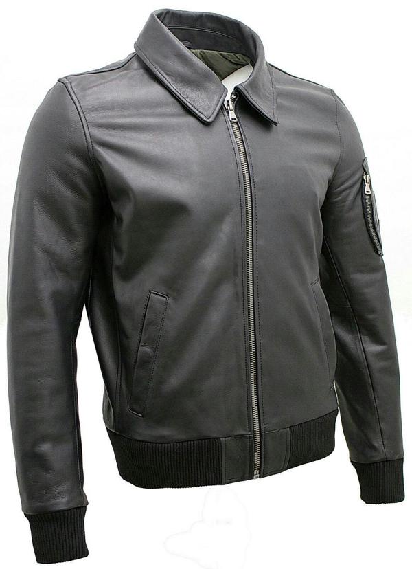 Infinity Leather Mens Cowhide Analine Leather A2 US Airforce Bomber Jacket