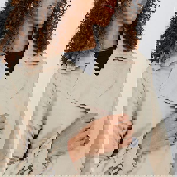 Brave Soul Stone Double Breasted Short Trench Coat - Stone Image 4