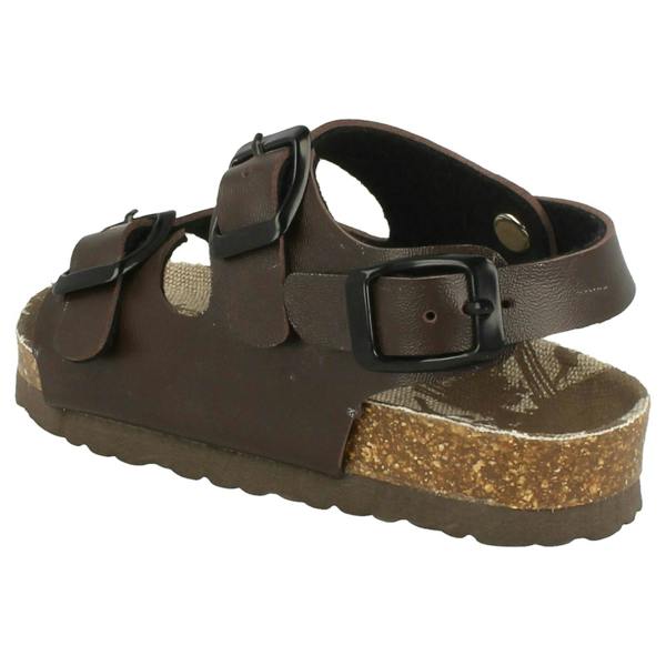 JC Dees Boys JCDees Flat Footbed 2 Buckle Strap Mule Sandal