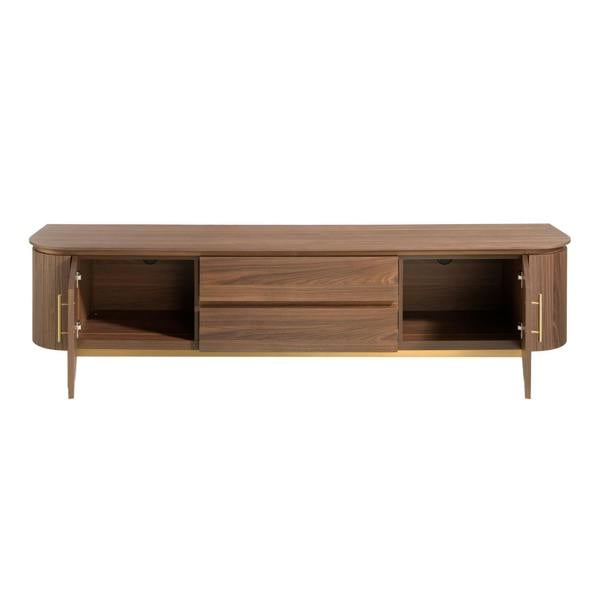 Angel Cerdá TV Stand Walnut and Golden Polished Steel 3227