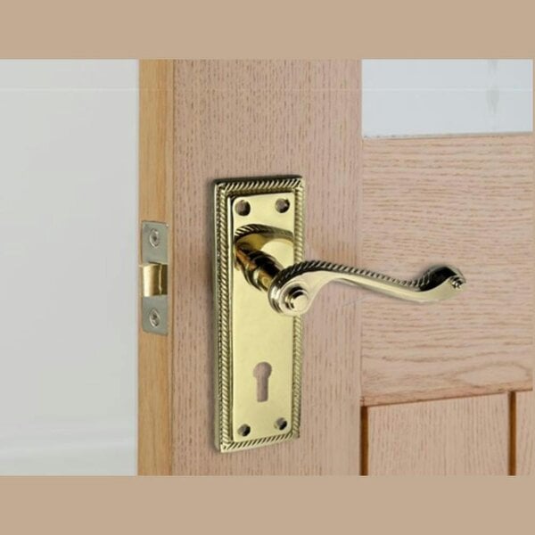 EDH Door Hardware Georgian Style Scroll Brass Finish Door Handles – Internal Door Handles