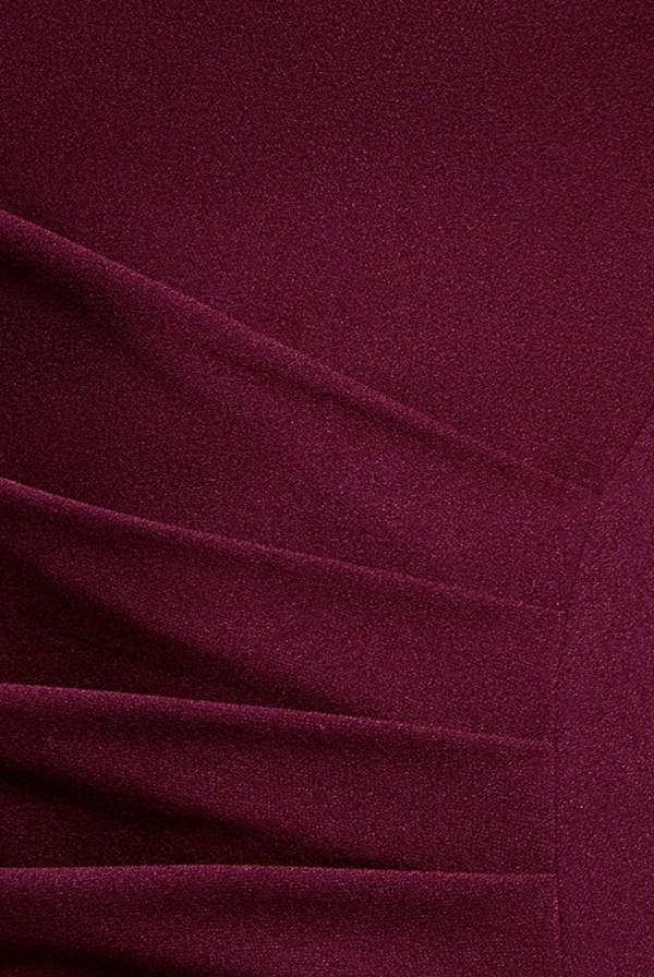 Cap Sleeve Pleated Asymmetric Maxi Dress - Plum DR5115