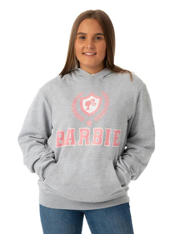Barbie Womens Grey Collegiate Logo Hoodie
