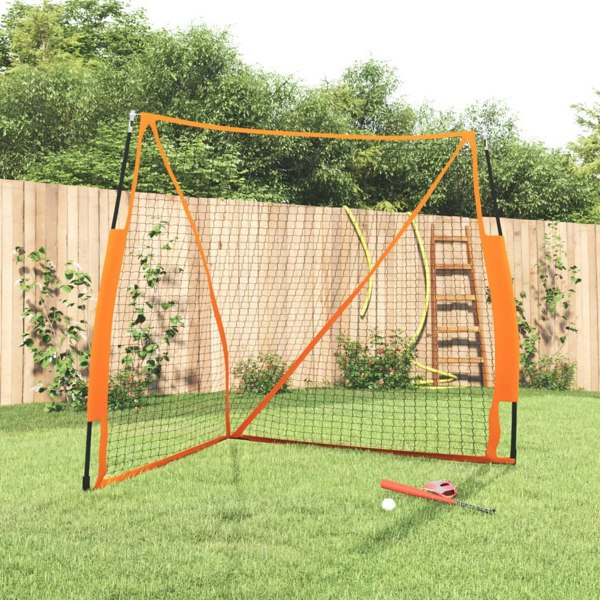 Berkfield Portable Baseball Net Orange&Black 183x182x183cm Steel&Polyester