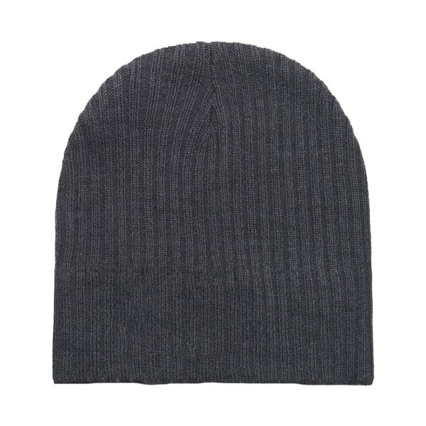 Lyle & Scott Mens Ribbed Knitted Beanie - Mid Grey Marl