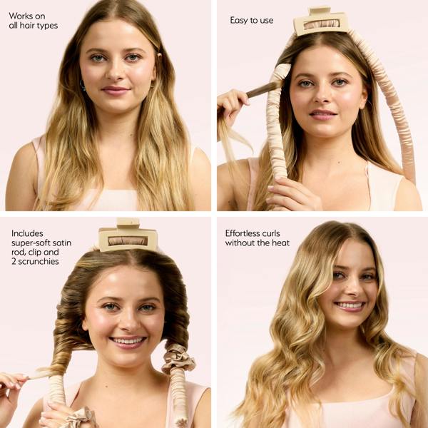 Silver Cloud Beauty Caramel Heatless Curler Set