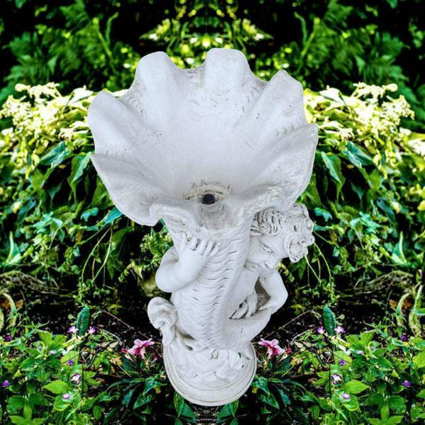 Boy Holding a Horn Planter statue