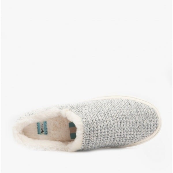 TOMS SAGE Womens Knitted Mule Slippers White