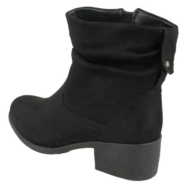 Spot On Ladies Spot On Rouched Ankle Boots