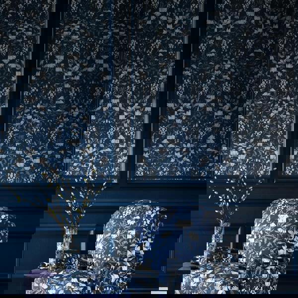 Laura Ashley Parterre Wallpaper - Dark Seaspray - 10m