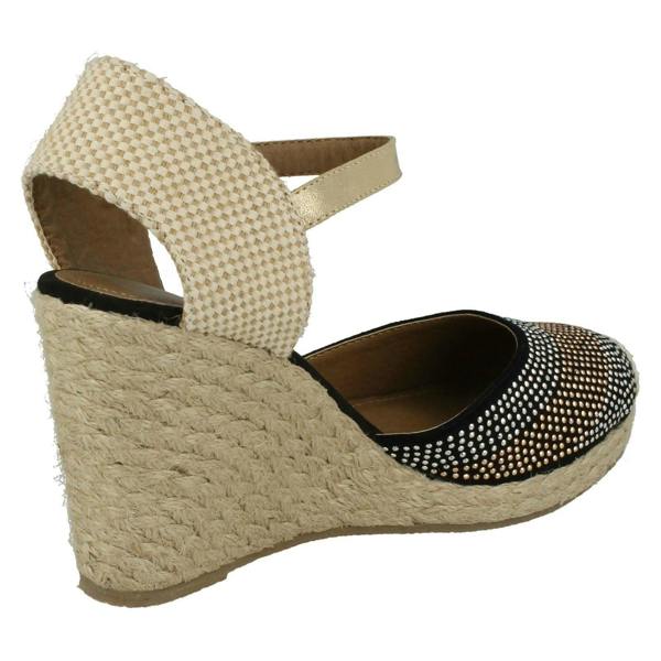 Savannah Ladies Savannah Bead Detail Wedge Sandals