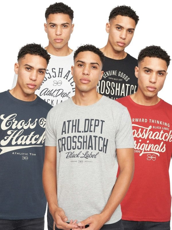 Crosshatch Luckmoore T-Shirt 5pk Assorted