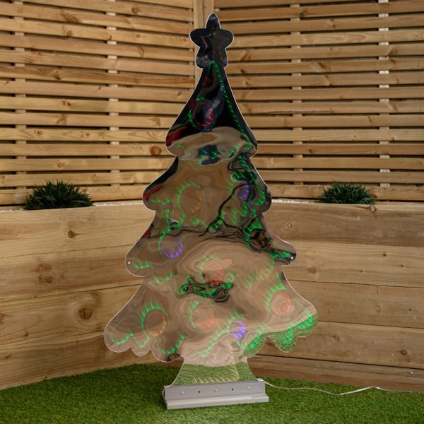 Samuel Alexander 4ft (1.2m) Tall Light up Christmas Tree Infinity Decoration with Multi-Coloured LEDs