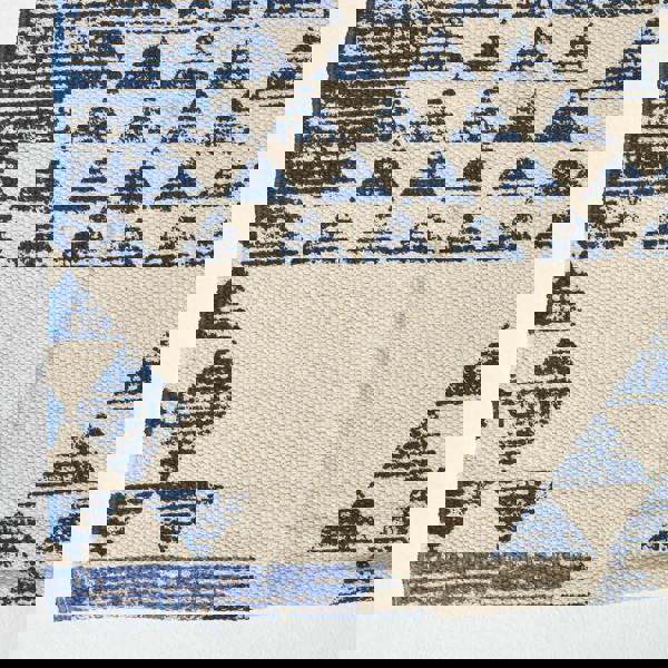 HOMESCAPES Delphi Geometric Style 100% Cotton Printed Rug