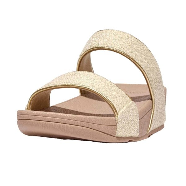 Fit Flop Women's Lulu Shimmer Weave Sliders - Stone