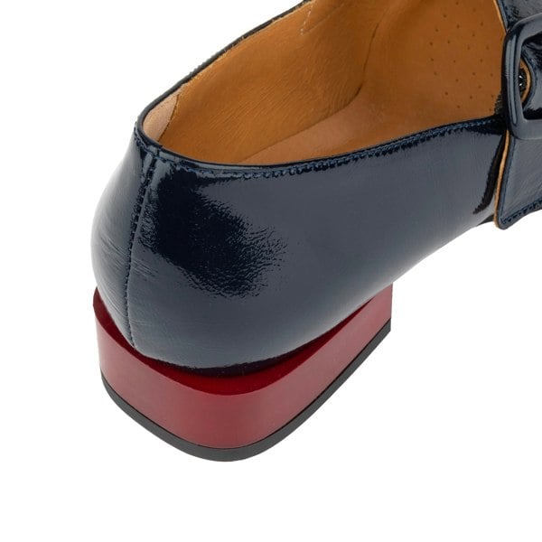 Embassy London Bliss - Navy - Women's block heel square toe patent leather Mary-Jane