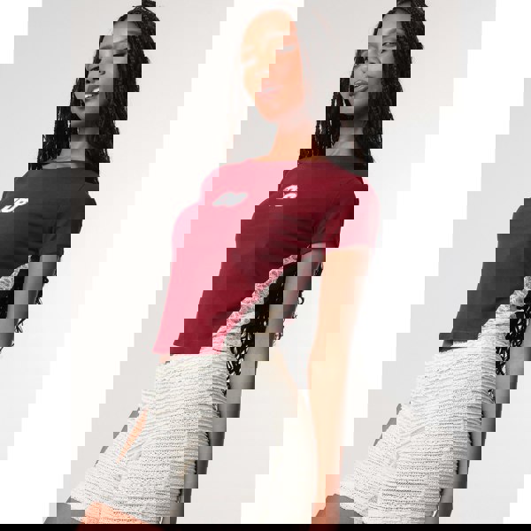 Pink Vanilla Lace Panel T-shirt With Diamantes