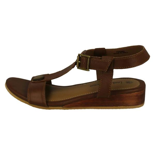Leather Collection Ladies Leather Collection T-Bar Sandals F00452