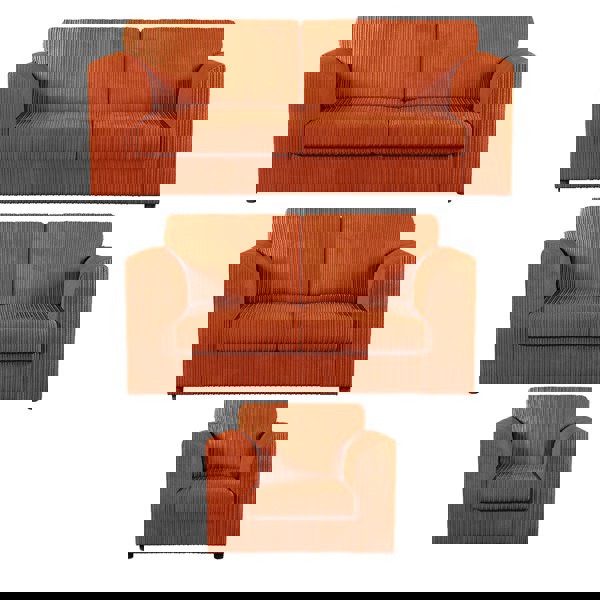 Furnishings For Less Luxor Full Jumbo Cord 3 Piece Suite - Full Back