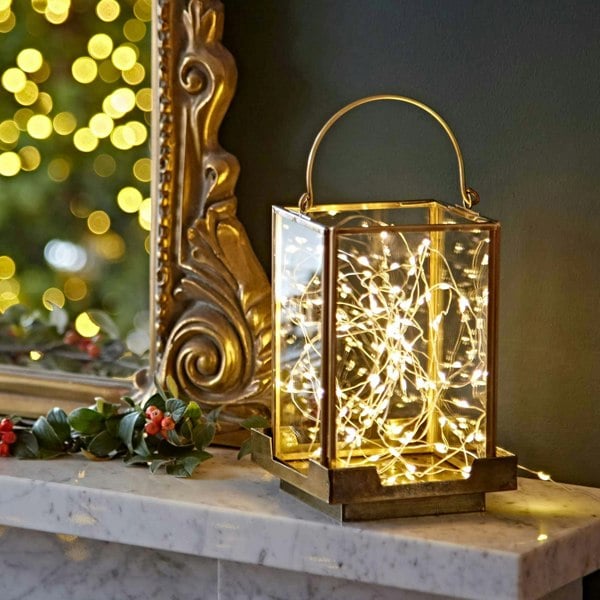Paper High Antique Brass Candle Lantern