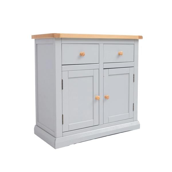 Cabinet Bits Loreo Light Grey 2 Drawer 2 Door Sideboard Wood Knob