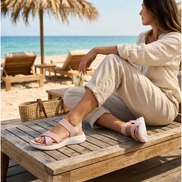 Skechers ULTRA FLEX 3.0 Ankle Strap Sandals Sandals   in  Pink