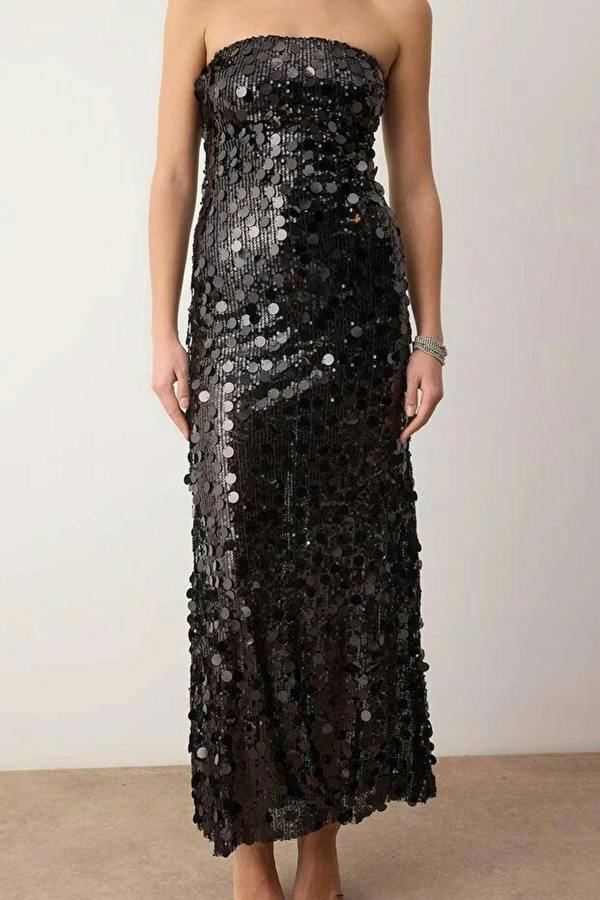 WOVCOR Sparkling Sequin Lined Evening Dress