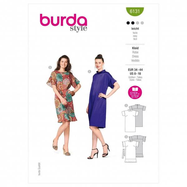 Burda Sewing Pattern 6131 Dresses For Women, 34 to 44 - Easy